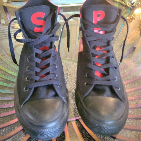 Converse Chuck Taylor All Star High Seek Peace Black Red size 8 - Picture 2 of 5